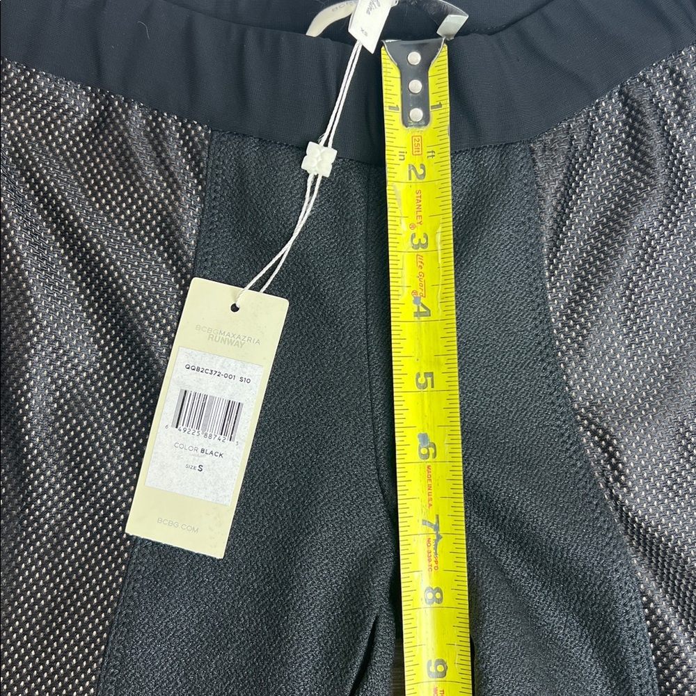 BCBGMAXAZRIA Runway Black Mesh Panel Leggings | Size S | NWT - Picture 7 of 10